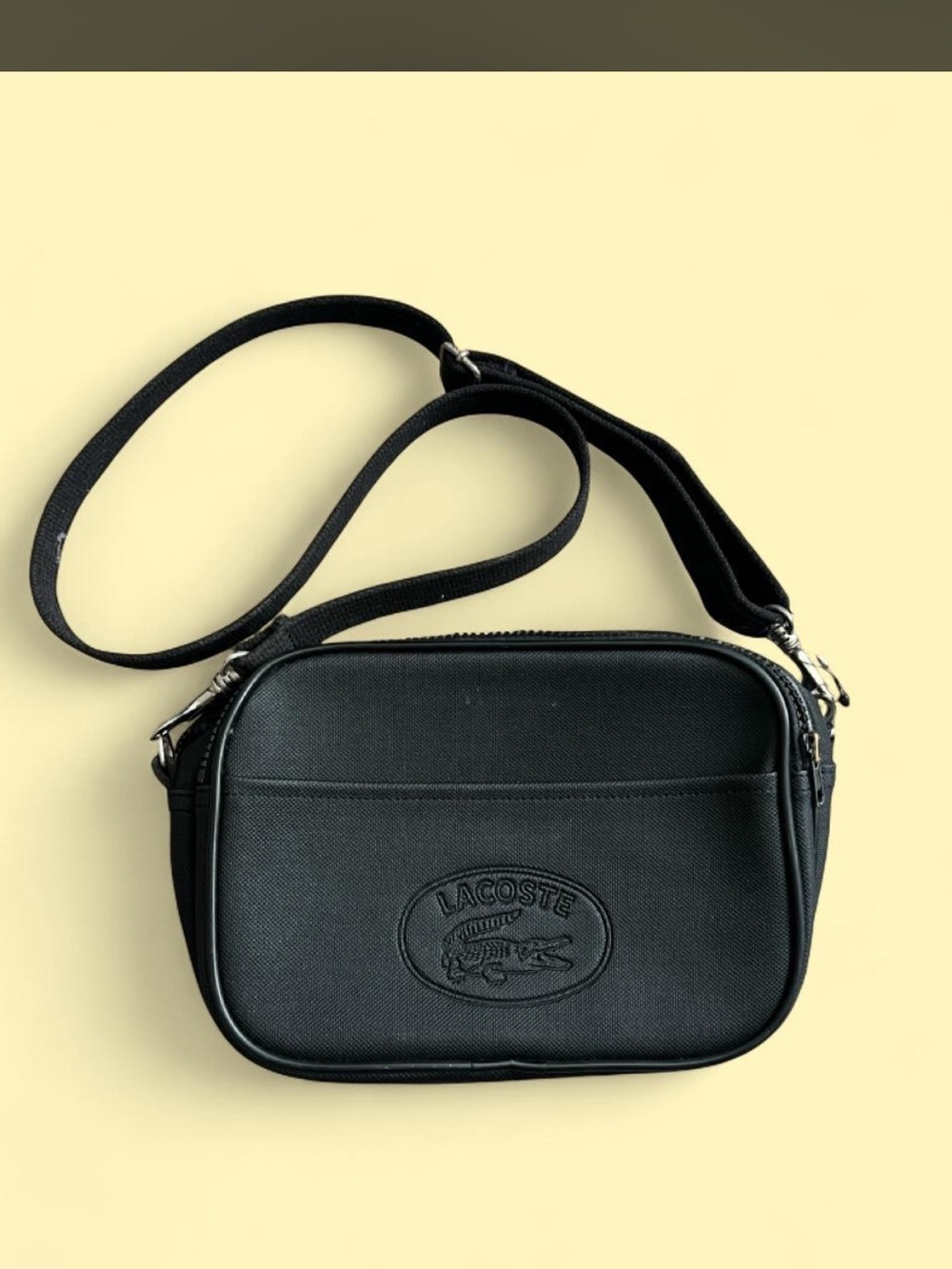 Lacoste Black Crossbody Messenger Bag